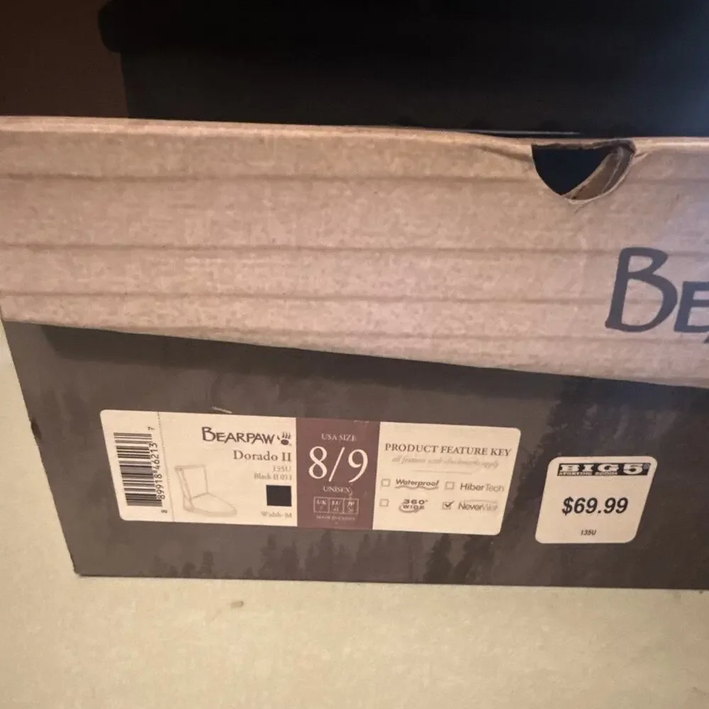 BEARPAW Dorado II Women’s Black Suede Mid-Calf Pull-On Boots US 8/9
